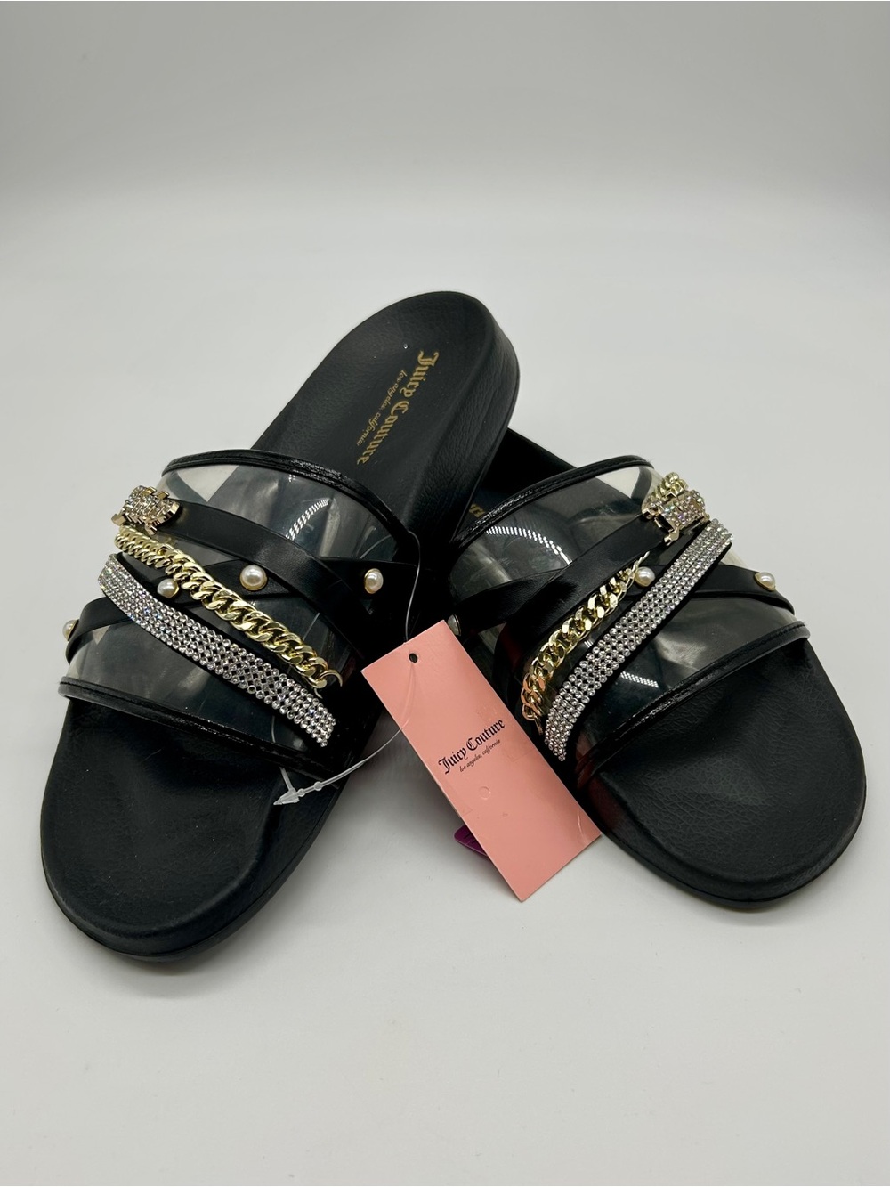 NEW Juicy Couture STYX Black Slide Sandals – Size 9 Medium Width